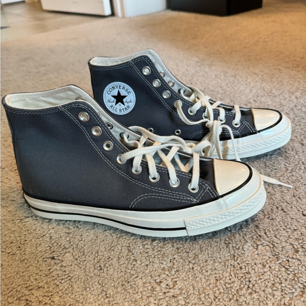 Grey high top converse